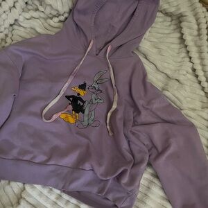 Purple Hoodie with Cartoon Characters